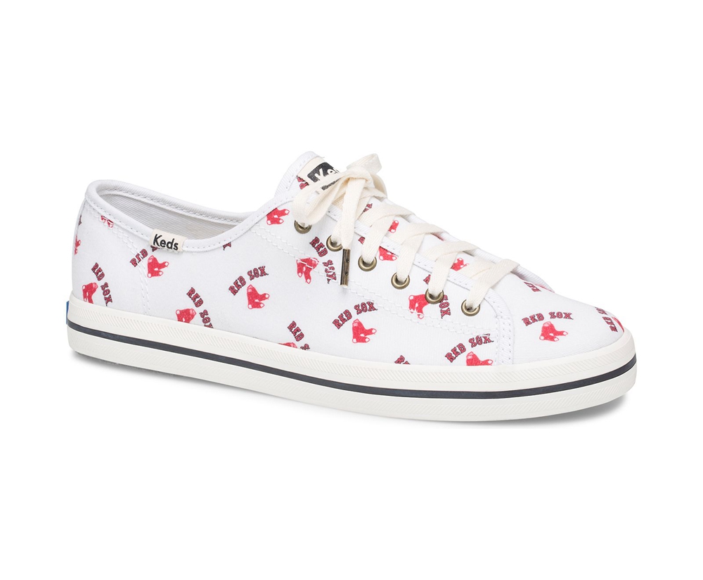 Basket Keds Femme Blanche/Rouge - Kickstart Mlb® - 473-RLHIJP